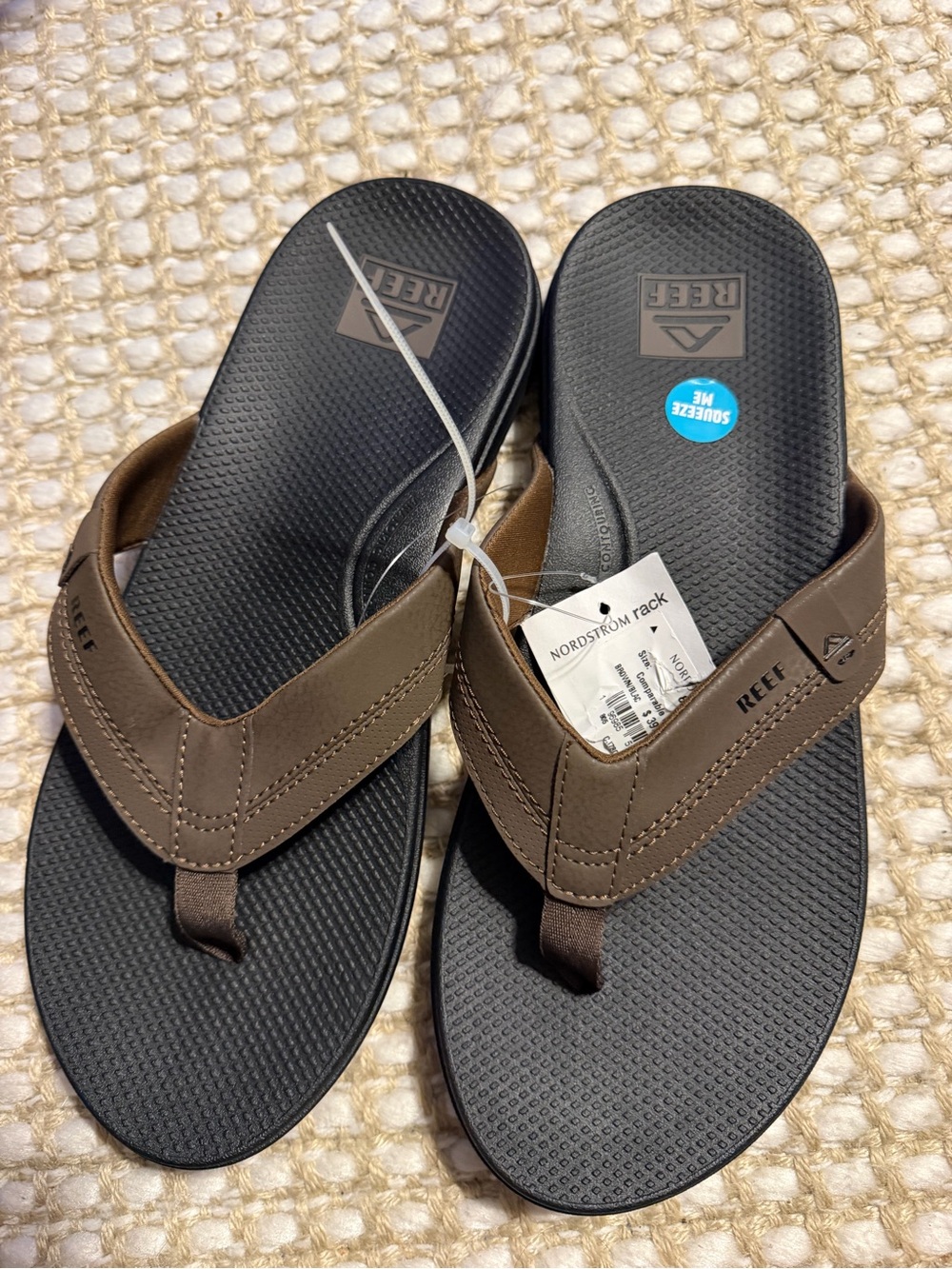 Reef Men's Brown and Black Foam-Soled Flip Flops